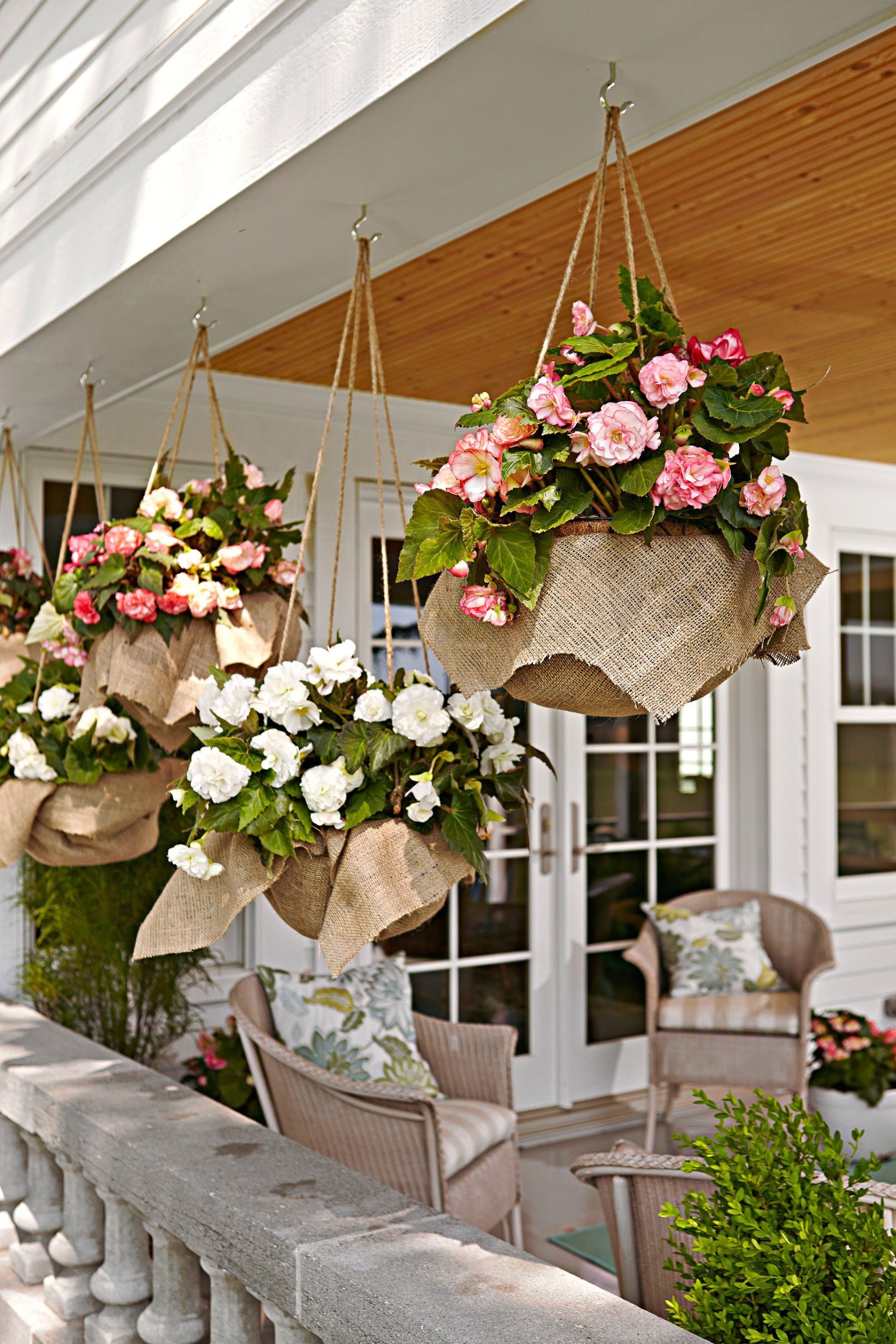 25 Gorgeous Hanging Basket Ideas To Dress Up Your Yard | Plants For ... throughout Five Design Mistakes That Make Your Patio Look Cluttered Not Cozy