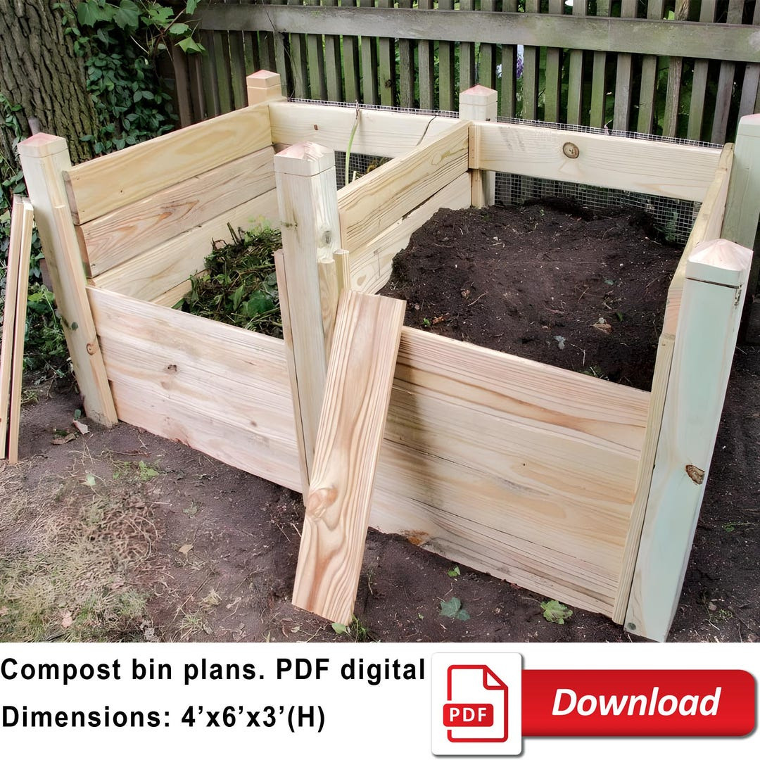 Diy Compost Bin Plans. Easy And Affordable Guide - Etsy inside Compost Bin Design
