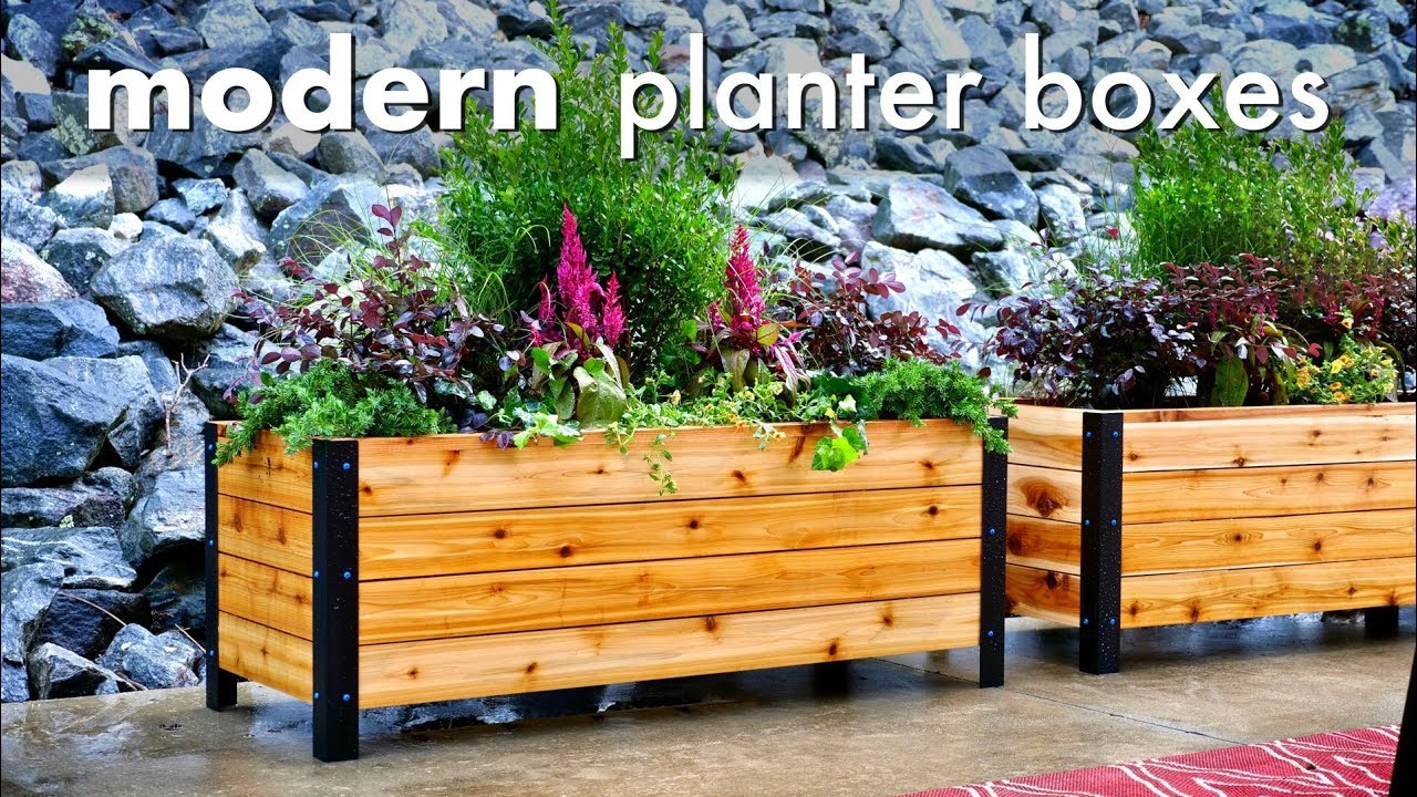 Diy Modern Raised Planter Box // How To Build - Woodworking - Youtube with regard to The Art of Layering How to Build Professional Looking Planters from Scratch