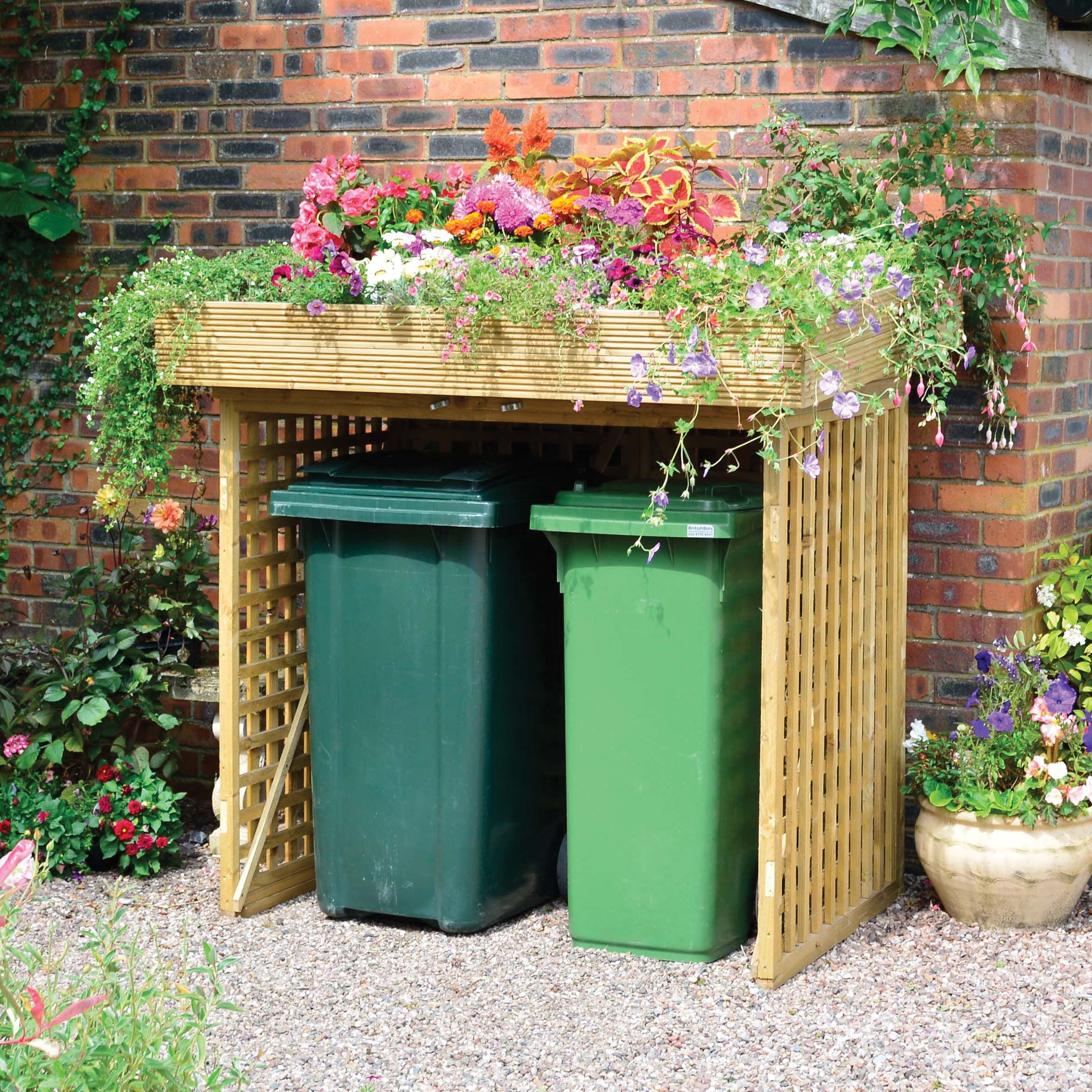 Double Wheelie Bin Storage - Handcrafted In The Cotswolds | Garden ... inside Simple DIY Plans to Hide Garbage Cans Without Ruining Curb Appeal