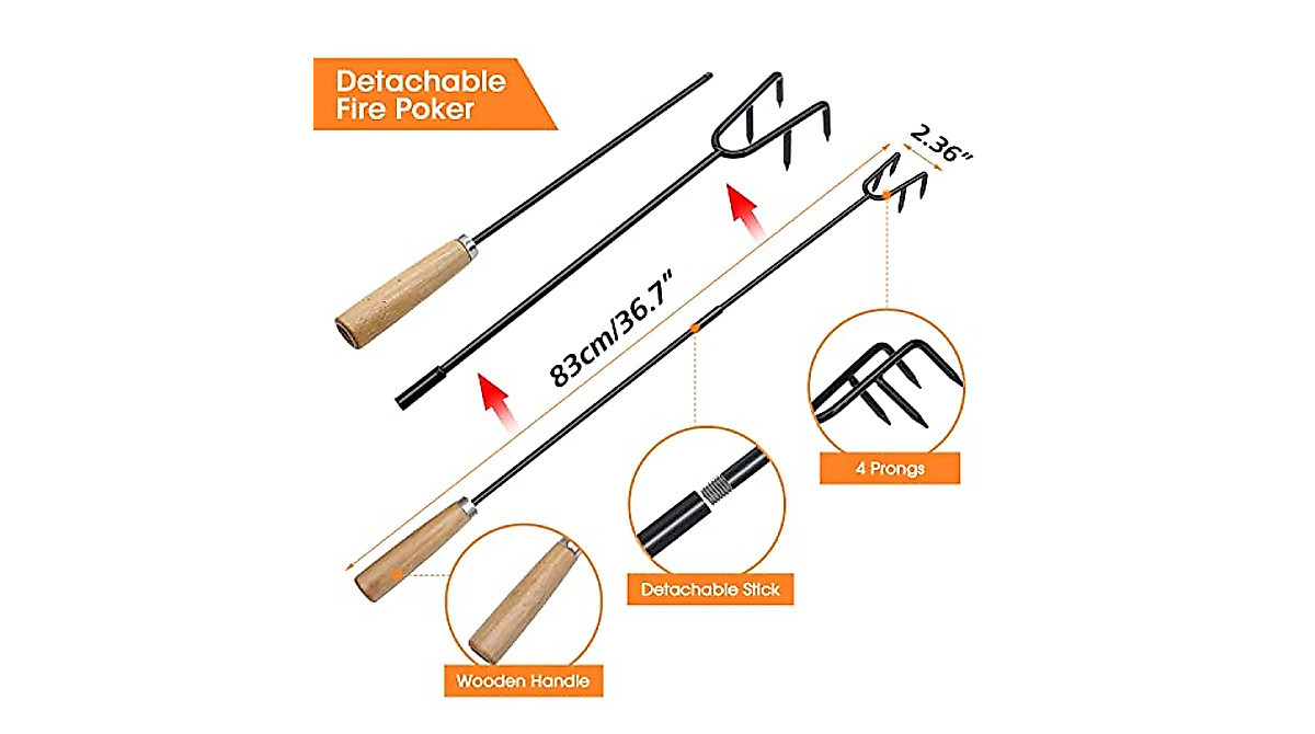 Hydream Fire Pit Poker & Log Grabber Set For Safe Outdoor Fires with regard to Outdoor Fire Tool Design