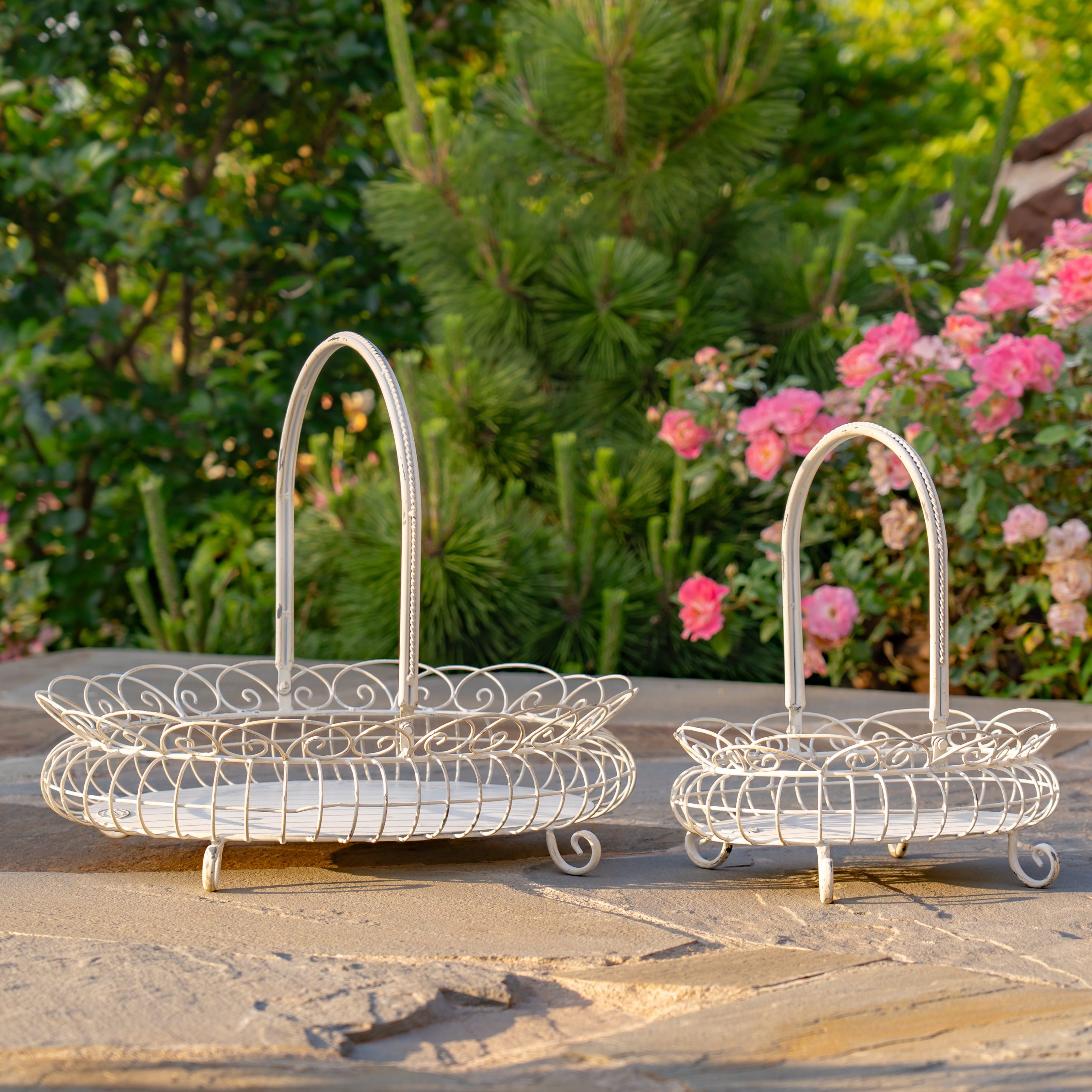 Lark Manor™ Freestanding Garden Baskets In "Stephania" (Set Of 2) | Wayfair within Outdoor Basket Design
