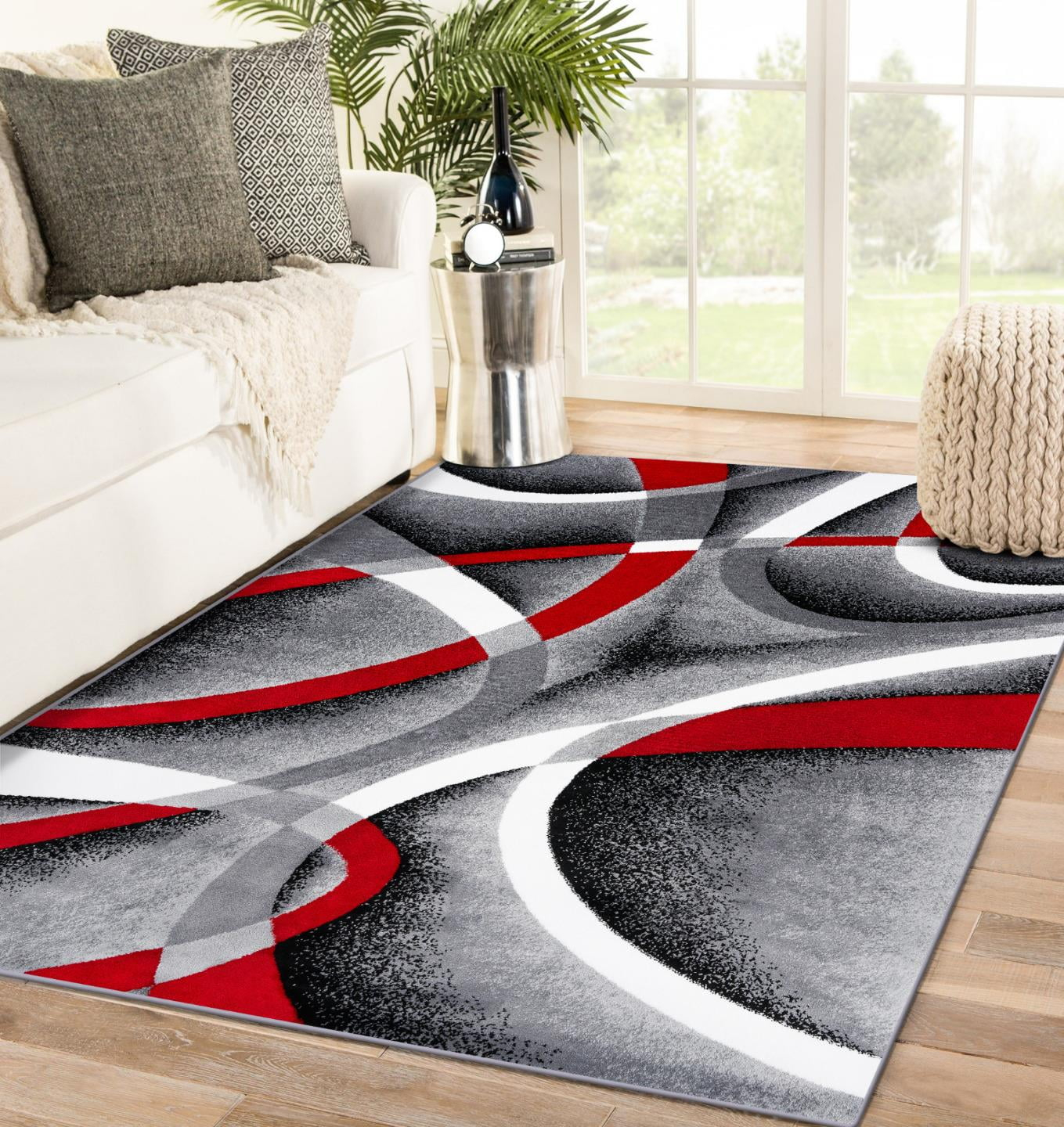 Luxe Weavers Gray Modern Abstract Area Rug 9X12 Geometric Living Room ... within The psychology behind choosing the right abstract pattern for your home
