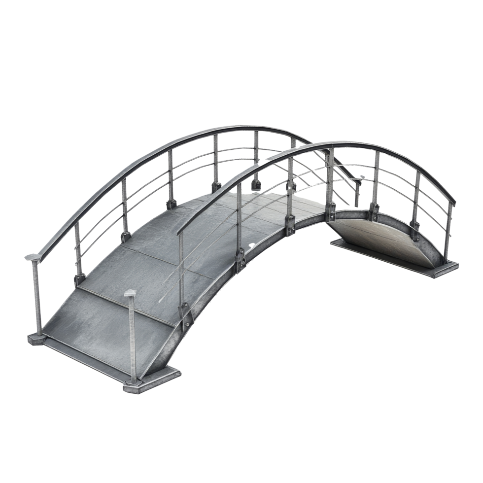 Modern Metal Bridge Design Over A Transparent Background Showcasing Its ... pertaining to The Art of Blending Rustic Wood and Modern Metal in Bridge Design