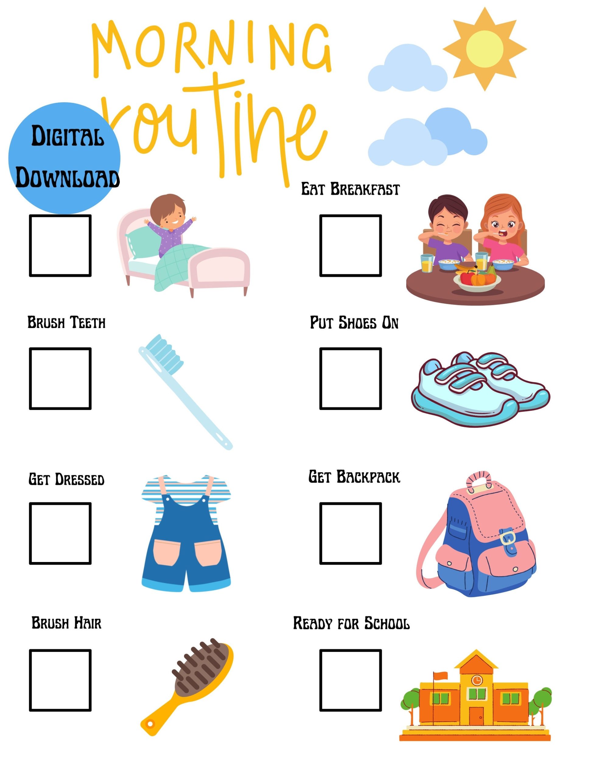 Morning Routine For Kids Getting Ready For School, Help Your Child ... in Kids' Bathroom Design