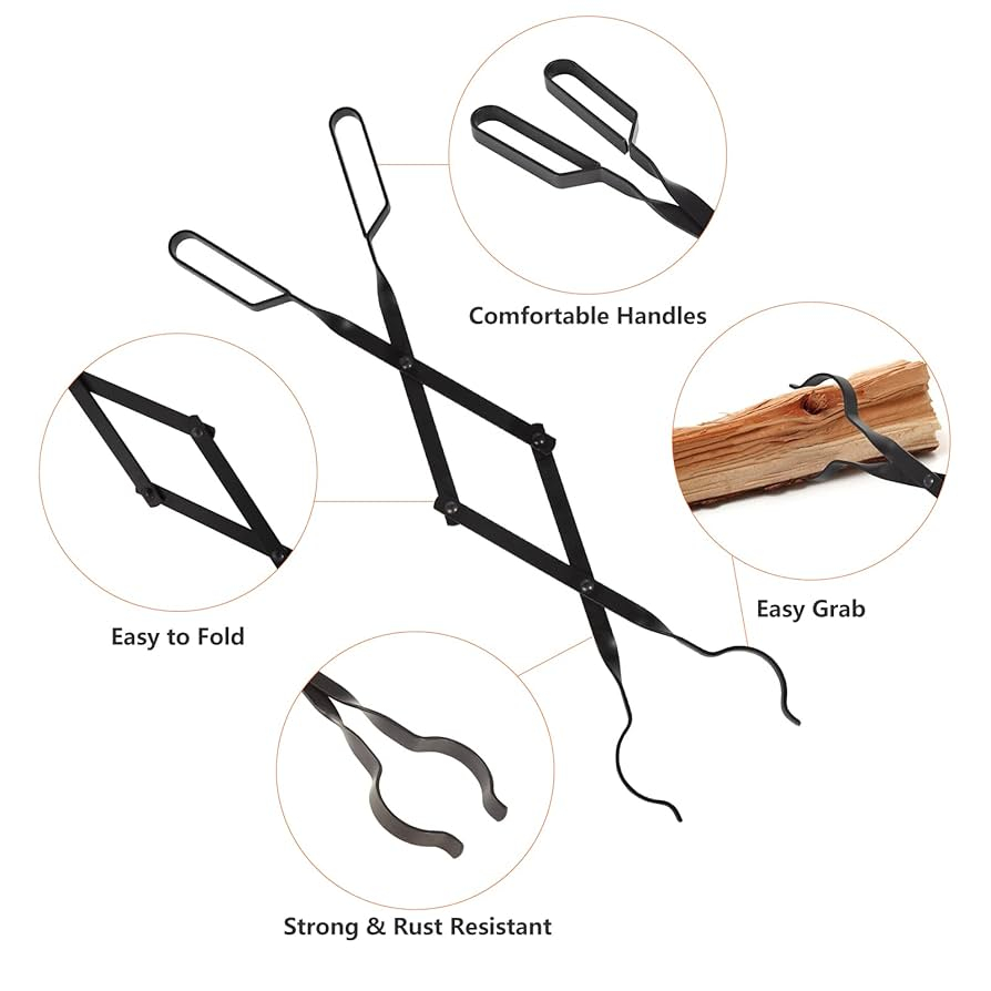 Outdoor Fire Tools Atlantic Firewood Tongs - Heavy Duty 26" Wrought ... within Outdoor Fire Tool Design