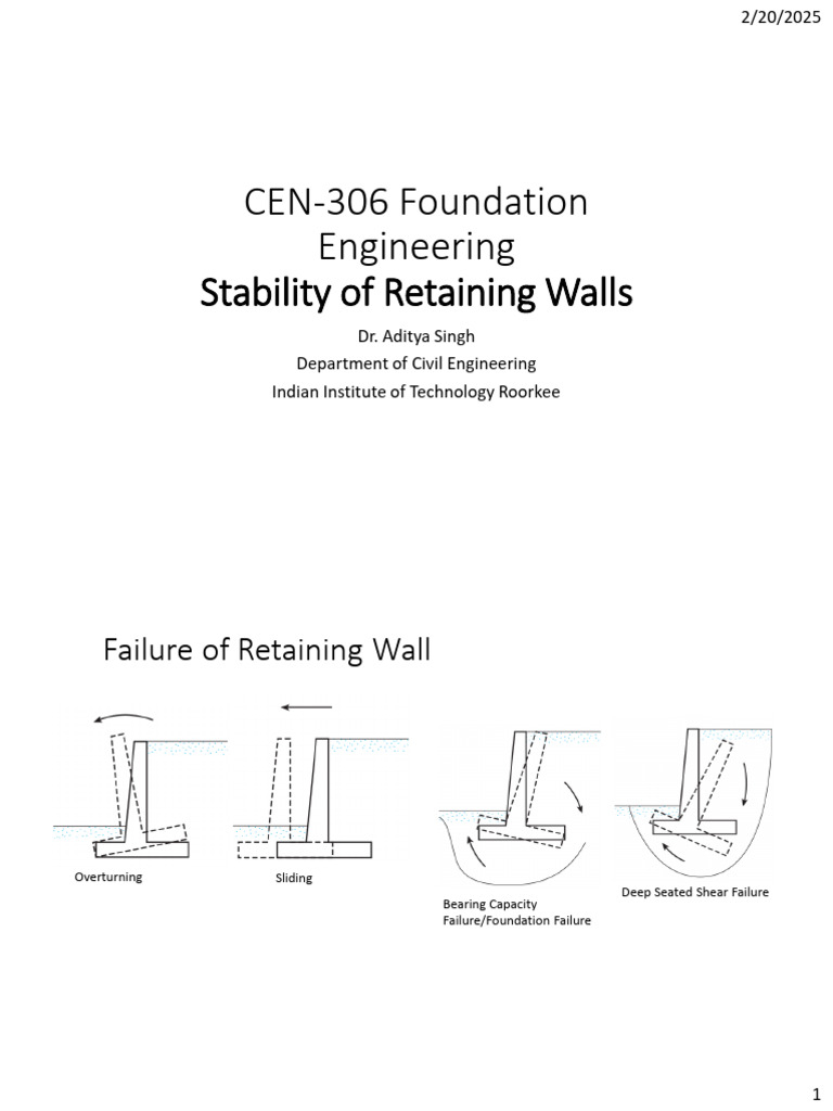 Retaining Wall Stability Factors | Pdf | Drainage | Structural Engineering within A Practical Guide to Retaining Wall Stability and Safety Checks