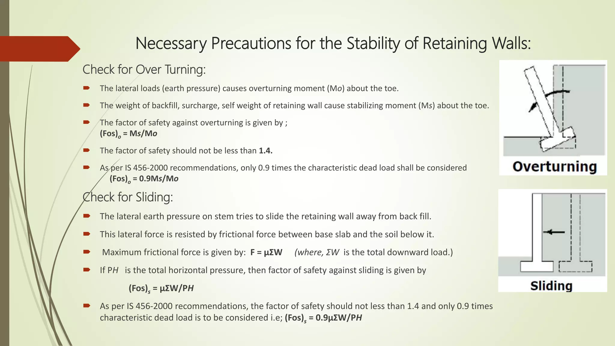 Retaining Walls | Pptx intended for A Practical Guide to Retaining Wall Stability and Safety Checks