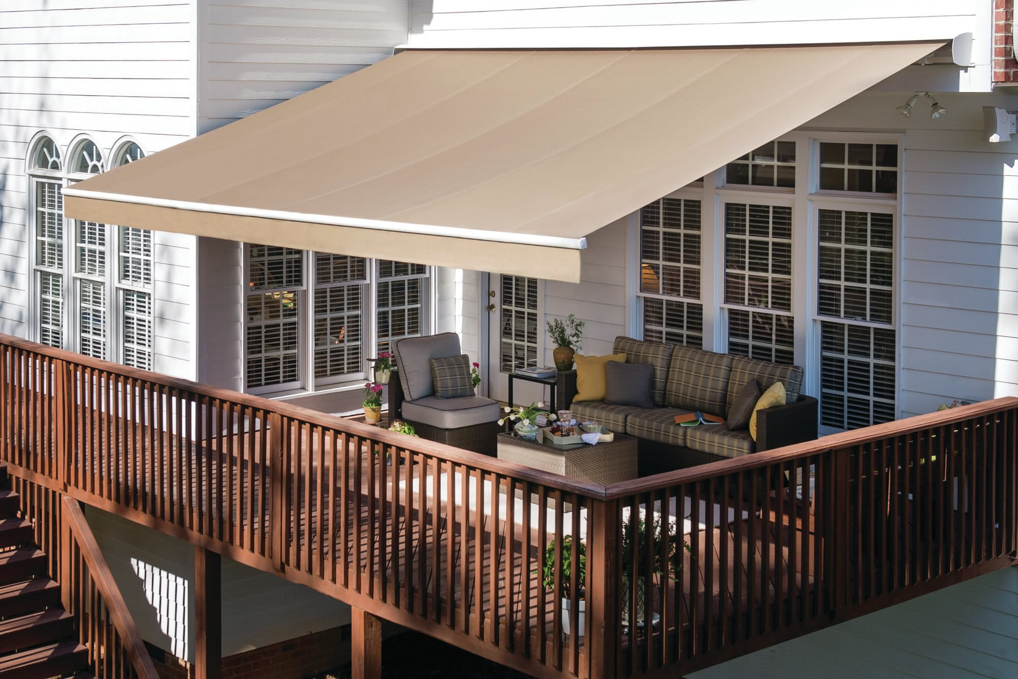 Retractable Awnings Come In Thousands Of Color And Style Combinations ... throughout Why retractable awnings are changing outdoor living spaces this year