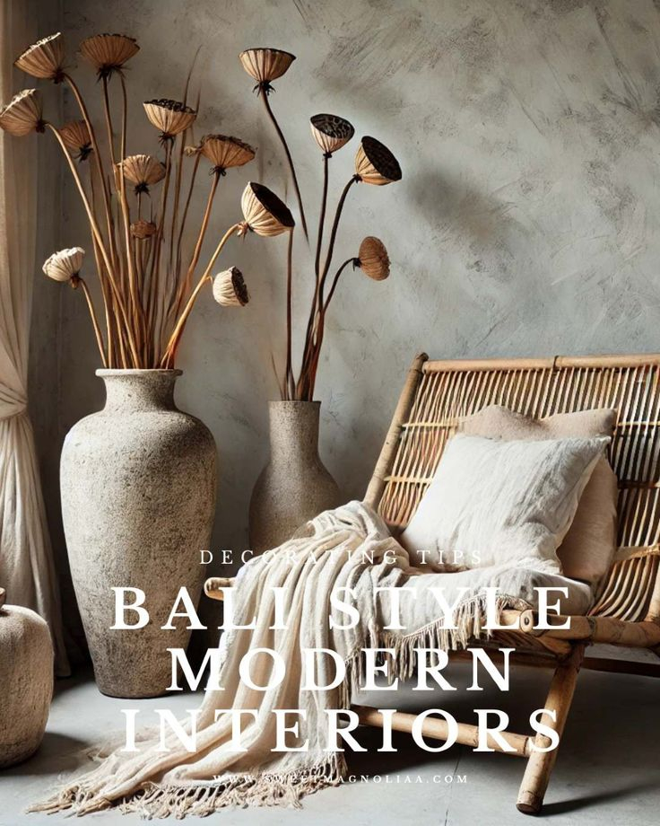 Serene Bali Style Modern Interiors | Minimalist Tropical Living ... intended for How Modern Outdoor Vase Trends Are Shifting Toward Raw Natural Textures