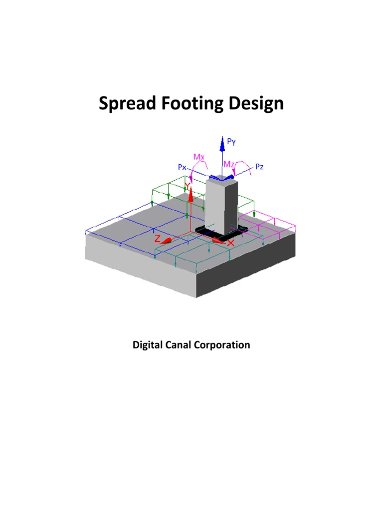 Spread Footing Design: Digital Canal Corporation | Pdf | Microsoft Word ... within Why Your Spread Footing Design Fails Shear Checks in 2026