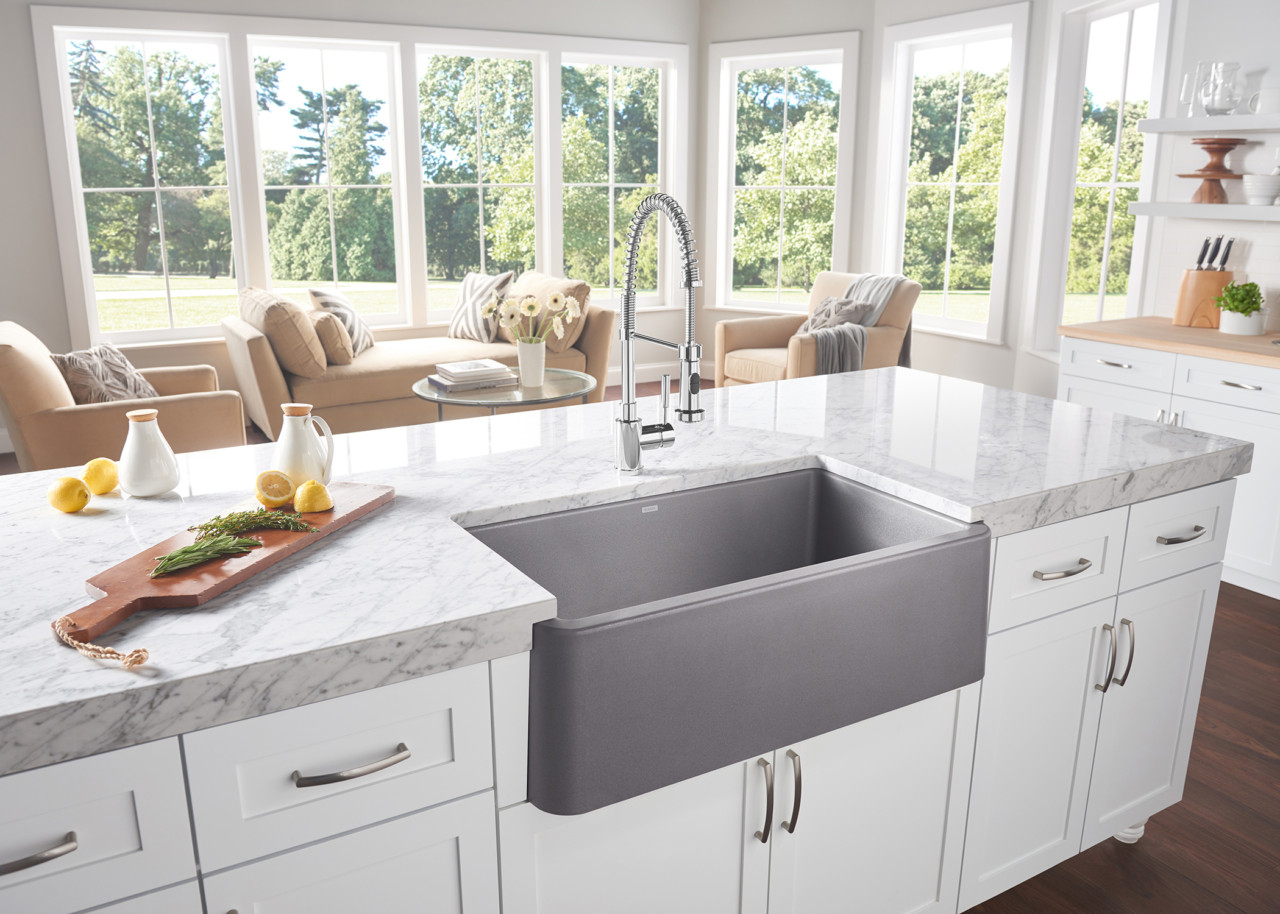 The Nostalgic Apron-Front Sink Makes A Modern Comeback throughout Outdoor Sink Design
