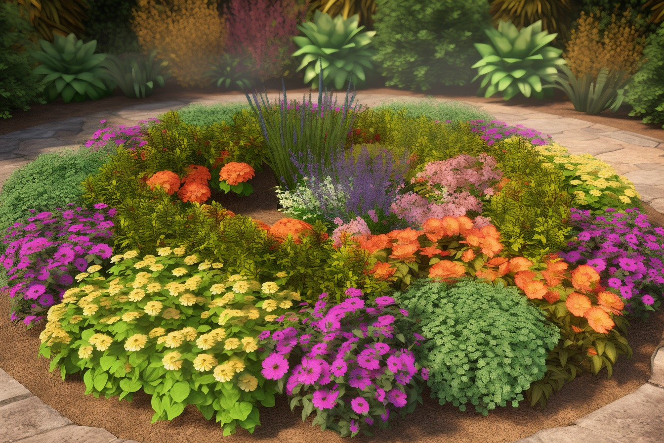 10 Circular Flower Bed Ideas To Turn Your Garden Into A Work Of Art ... inside Year Round Color Strategies for Flower Beds That Stay Beautiful Every Season