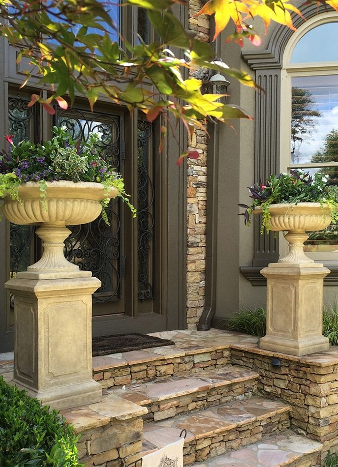 126 Best Outdoor Flower Pots & Pedestals Images On Pinterest within Outdoor Pedestal Design