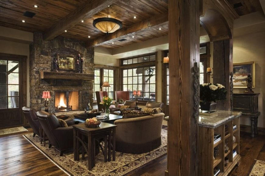25 Incredible Stone Fireplace Ideas regarding Blending Stone and Wood for a Rustic Yet Elegant Outdoor Cabinet Look