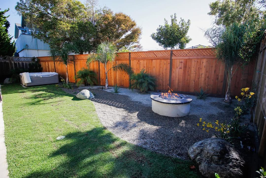 27 Outdoor Fire Pit Area Ideas That’ll Make Your Backyard The New ... throughout Turn Your Breezy Backyard Into a Private Haven With Smart Screening