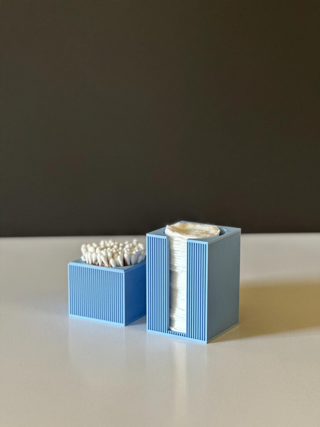 3D Printed Q-Tip And Cotton Round Holder Set Modern Elegant Bathroom ... regarding Q Tip Holder Design