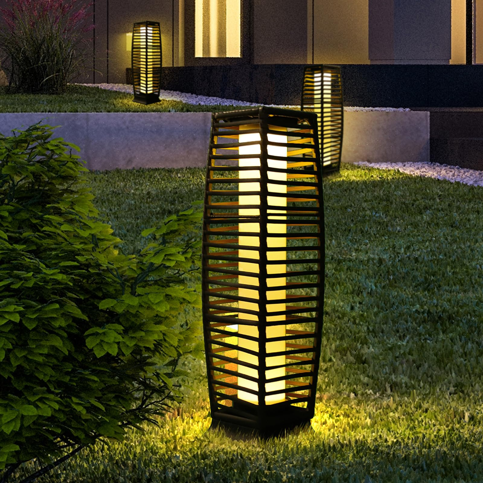 Amazon.com: Solar Floor Lamp, Outdoor Floor Lamp, Solar Lanterns ... pertaining to Transforming Outdoor Spaces with Weather Resistant Wicker Lanterns