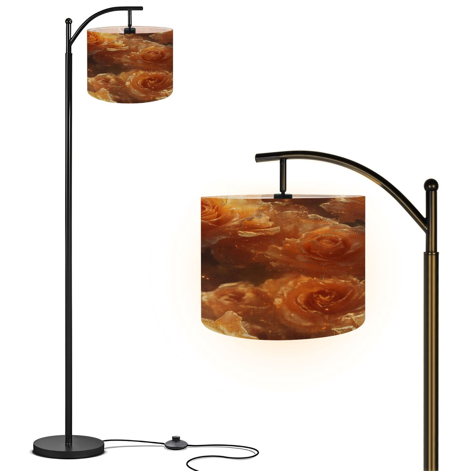 Arc Floor Lamp With Remote, Dimmable Bulb, Art Deco Arched Floor Lamp ... regarding What Makes the Perfect Arc Lamp Base for Safety and Elegance