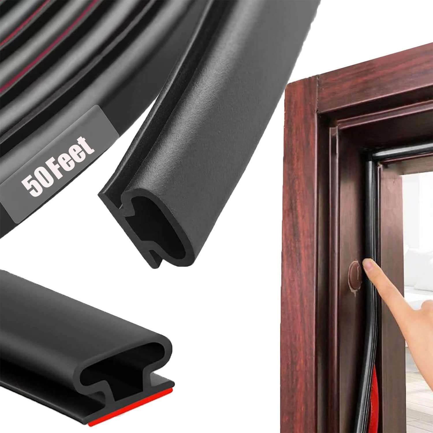 Black Rubber Weather Stripping Door Seal Strip, D Shape Door Rubber ... within Weatherstripping Design