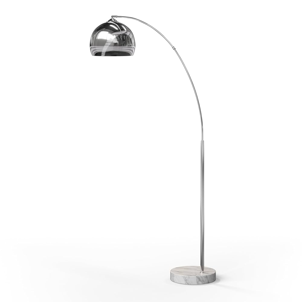 Chrome Arc Floor Lamp Base Modern Arched Height Adjustable Floor Lamp in Arc Lamp Design