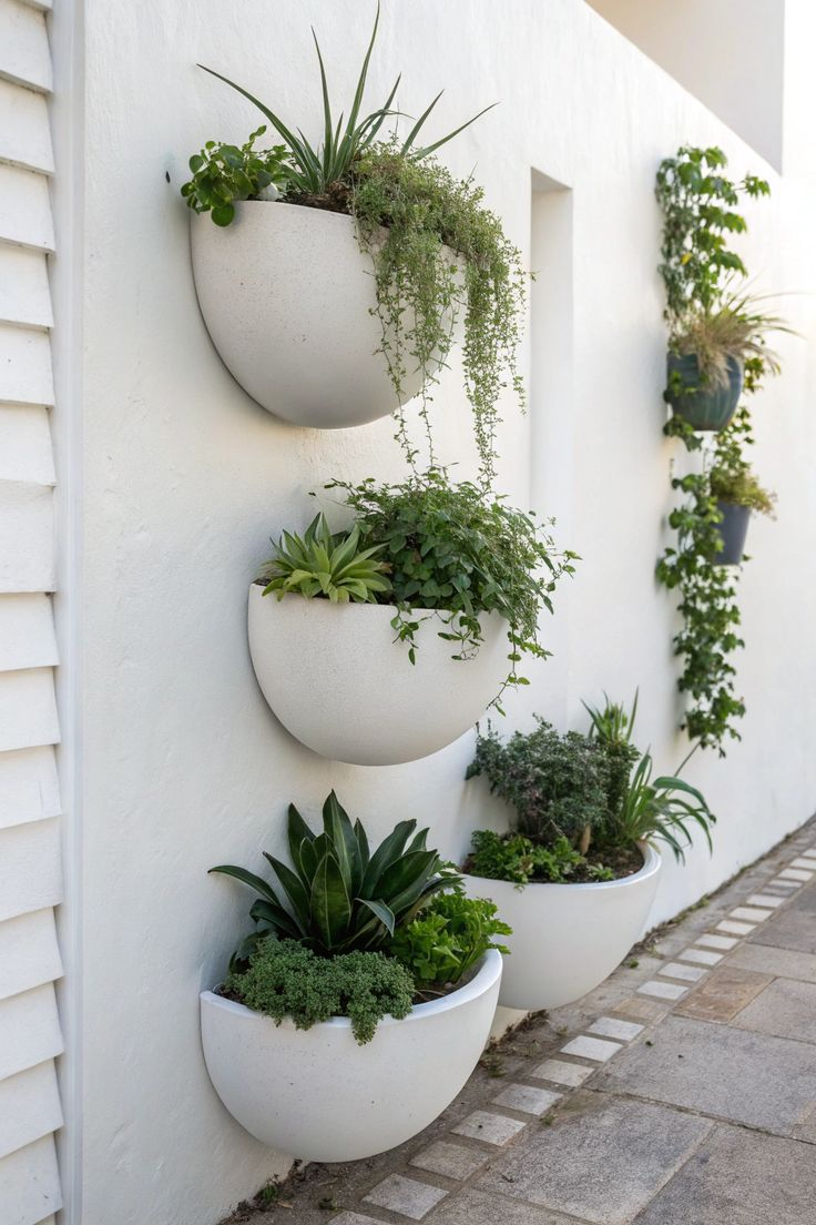 Modern Wall Mounted Outdoor Planters | Vertical Garden Idea In 2025 ... throughout Essential Tips for Hanging Heavy Planters Safely on Exterior Walls