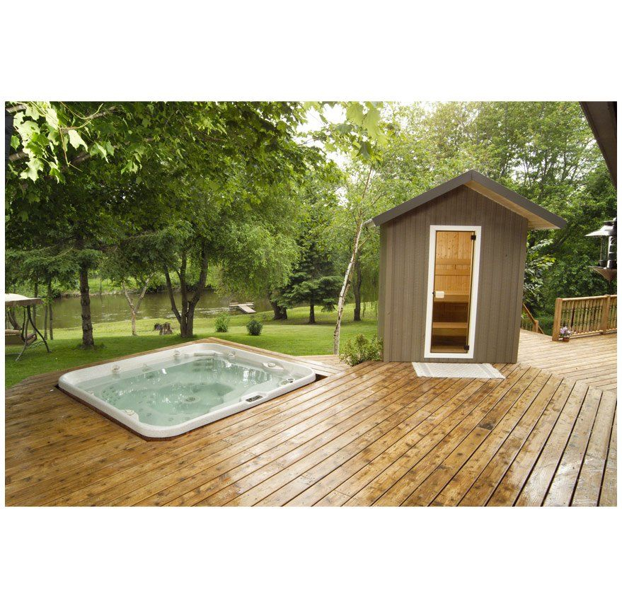 Outdoor Patio Sauna | Backyard Resort, Hot Tub Backyard, Jacuzzi Outdoor throughout Outdoor Spa Design