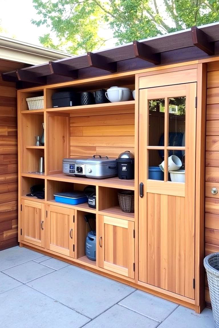 Outdoor Wall Storage Ideas for Outdoor Shelf Design