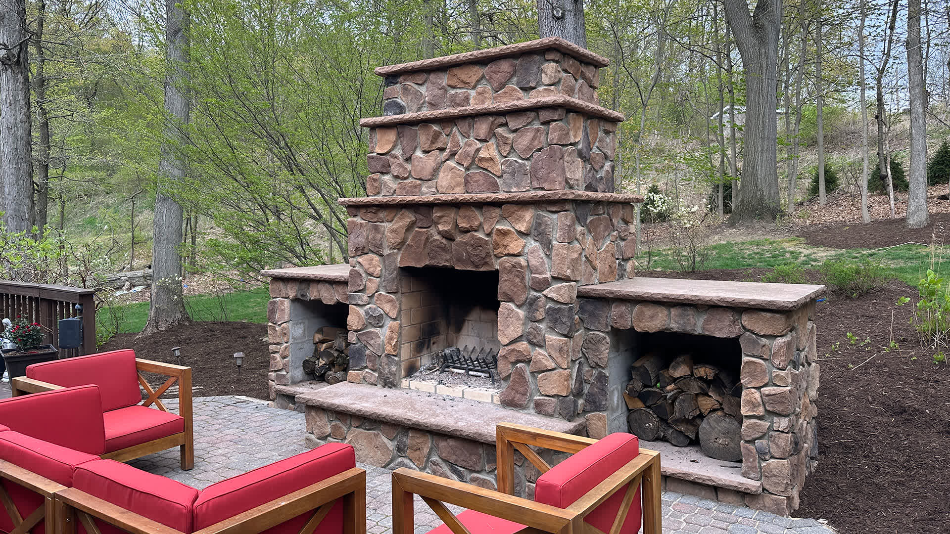 Patio Firepits & Outdoor Fire Features In Pittsburgh | Q&A Landscaping ... regarding Outdoor Fireplace Design