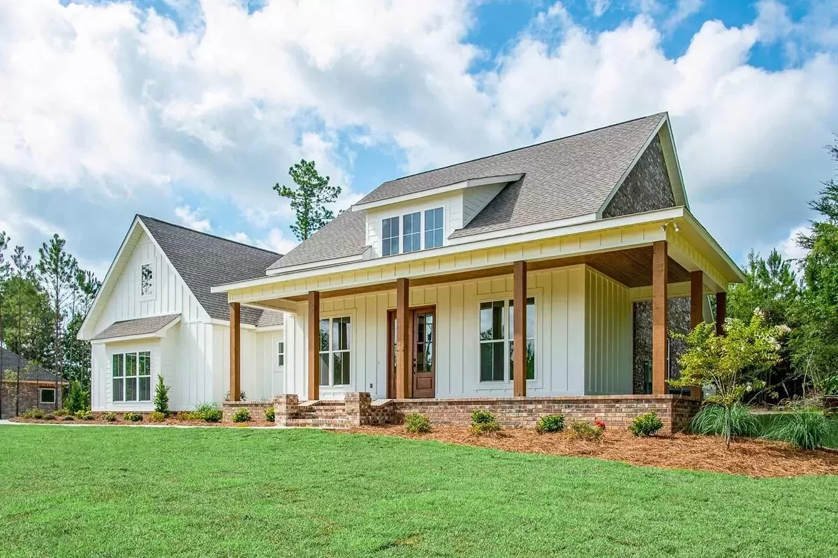 Plan 51917Hz: Modern Farmhouse Plan With L-Shaped Front Porch And ... with regard to From ranch to modern farmhouse adapting the L-shape for any style