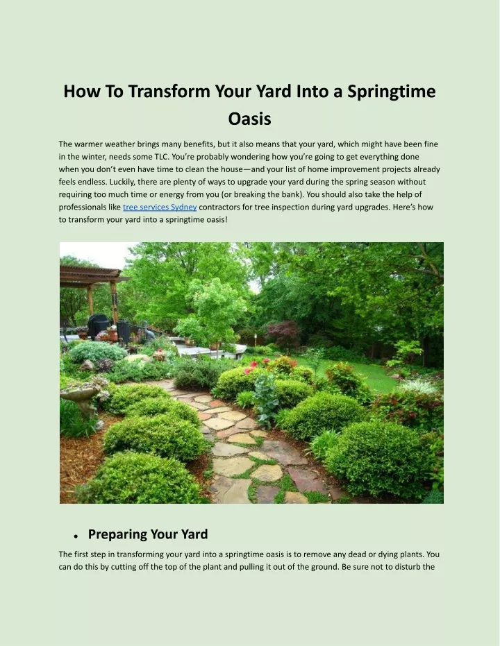 Ppt - How To Transform Your Yard Into A Springtime Oasis.docx ... within Turn Your Wet Yard Problem Into a Thriving Bog Garden Oasis