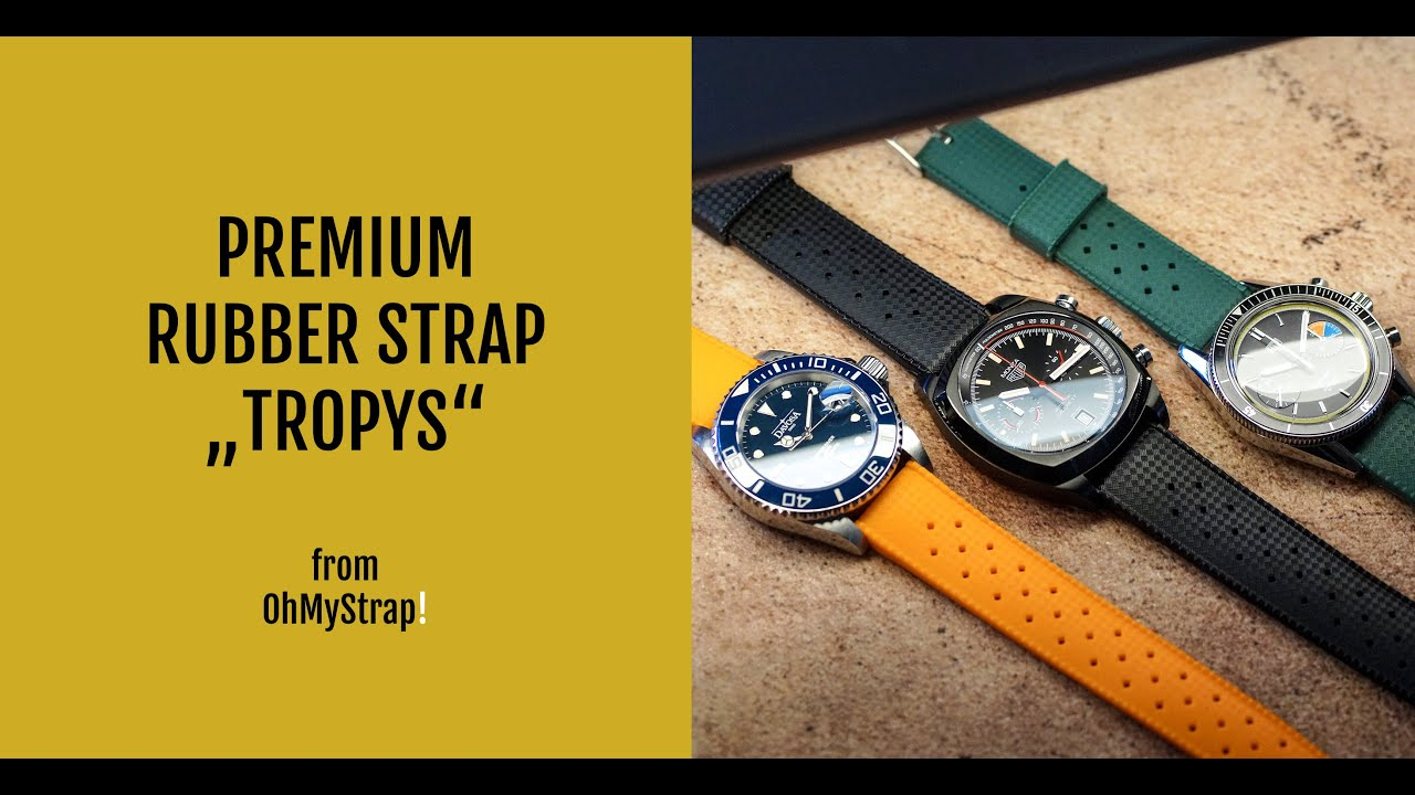 Premium Rubber Strap "Tropys" With Tropic Pattern For Your Vintage ... with Strap Design