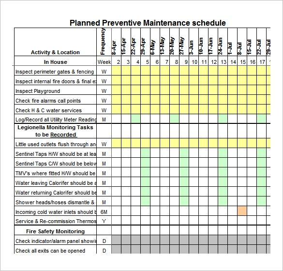 Preventive Maintenance Excel Template, Web The Advantages Of Using ... throughout Why daylight scheduling and proactive maintenance checklists make the perfect walkthrough