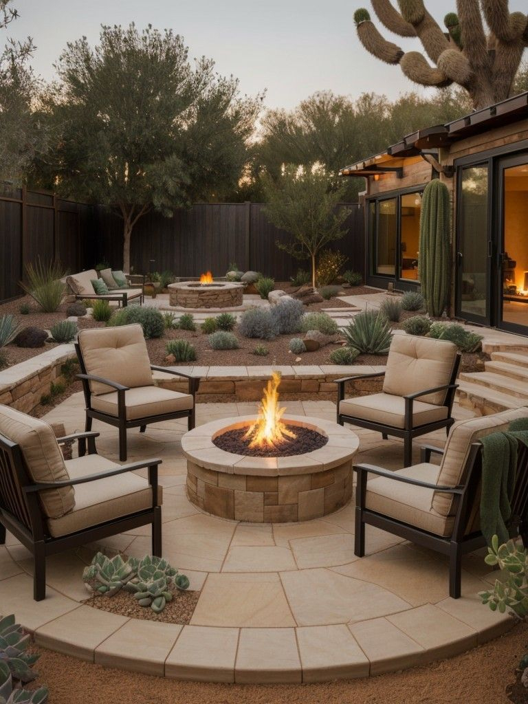 Sands And Succulents: Transforming Your Backyard Into A Desert Oasis ... in Outdoor Fire Screen Design