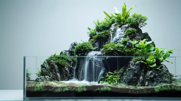 Serene Oasis Lush Greenery And Cascading Waterfall In A Natural ... in Outdoor Pond Design