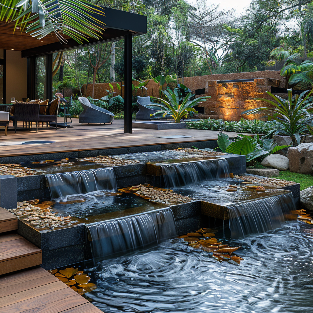 Tranquil Outdoor Oasis: Beautiful Space With A Serene Water Feature ... within Outdoor Water Garden Design
