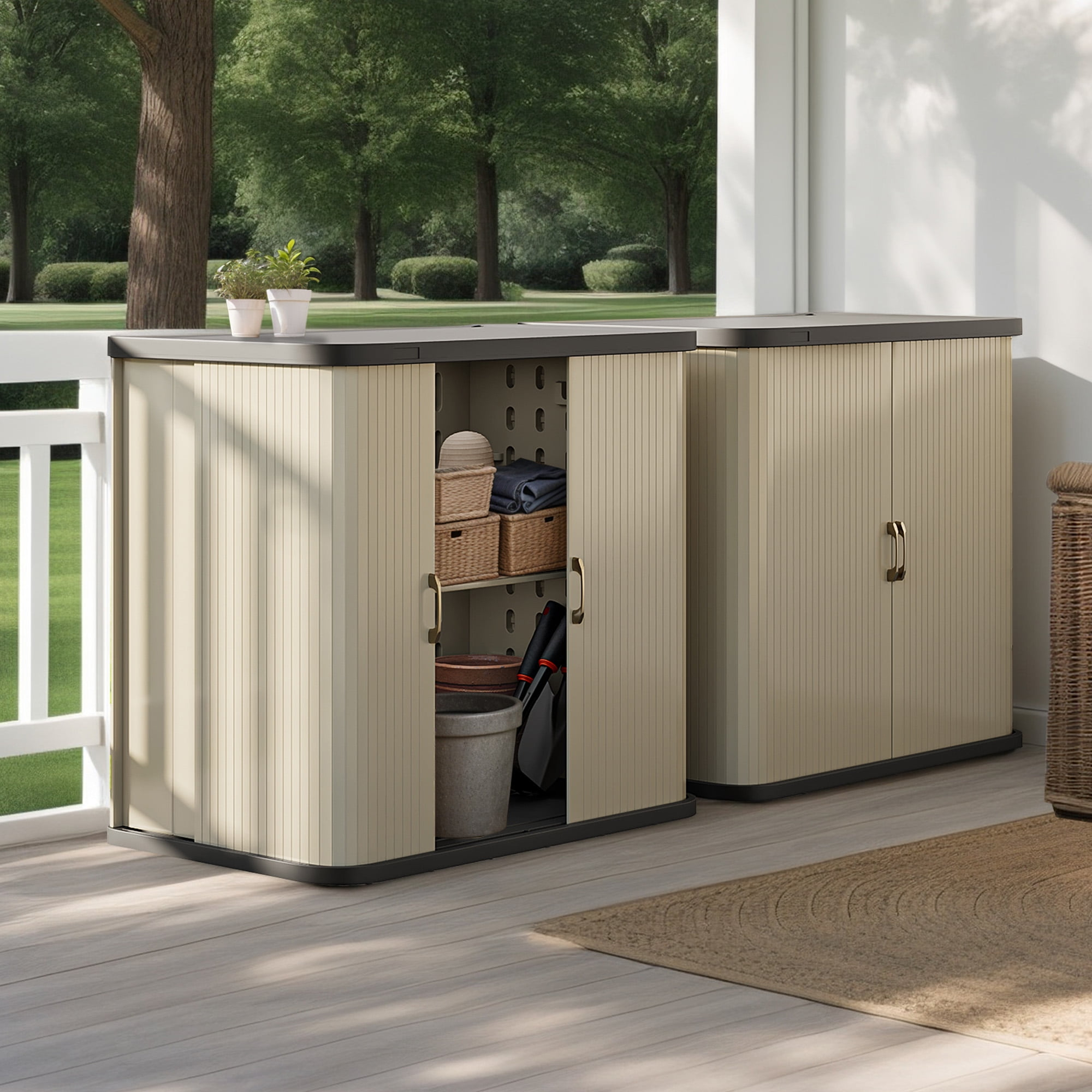 Uforic 73 Gal Large Weatherproof Outdoor Storage Cabinet, Dual-Wall ... in Designing Weatherproof Outdoor Organizers That Actually Last Through 2026