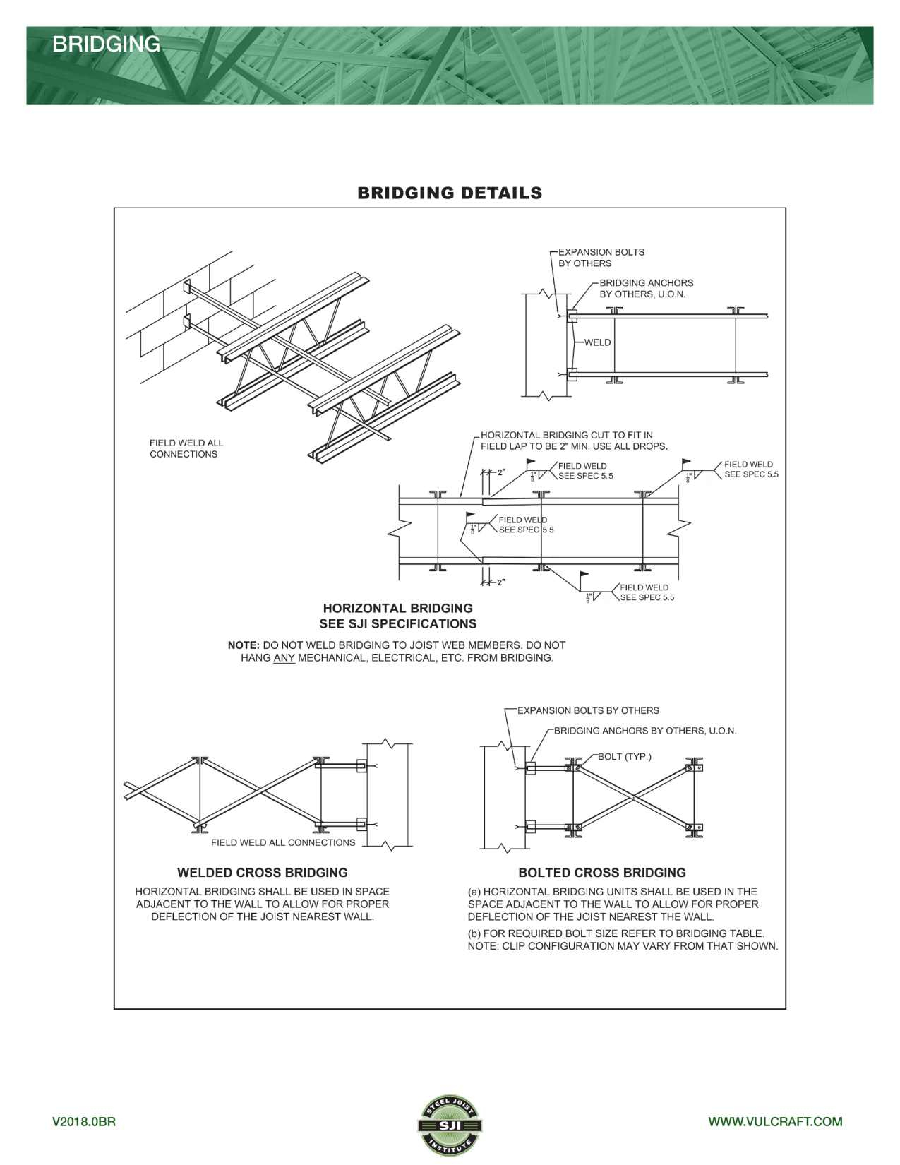 Vulcraft/Verco Group, Catalogs, Bridging Guide Based On Sji Specs 45Th ... for A Practical Guide to Navigating SJI Specifications for Safer Builds