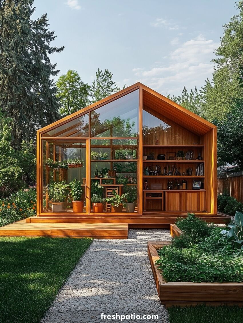 Modern potting shed trends focusing on sustainability and ergonomics