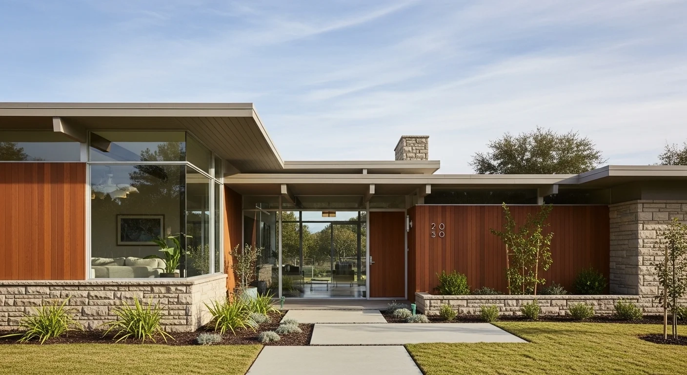 25 Mid Century Modern Exteriors To Elevate Your Home’s Curb Appeal inside Home Exterior Design