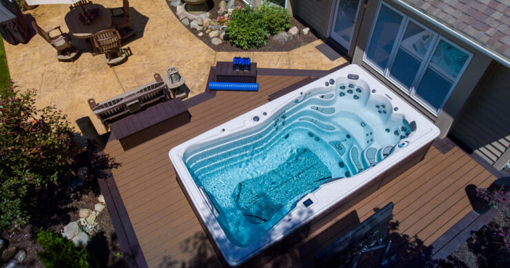Backyard Bliss: Space-Saving Swim Spa Ideas | Backyard Planning within Hot Tub Design