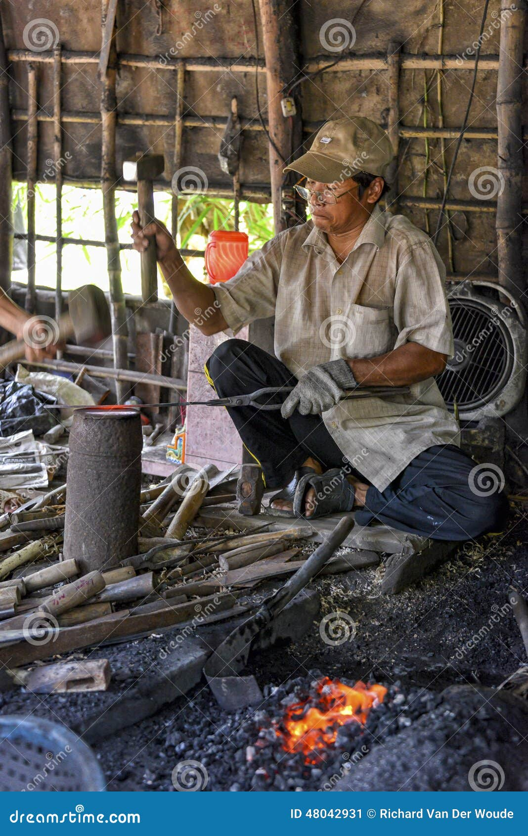 Blacksmith Working In His Smithy Editorial Photo - Image Of Central ... intended for Iron Light Fixture