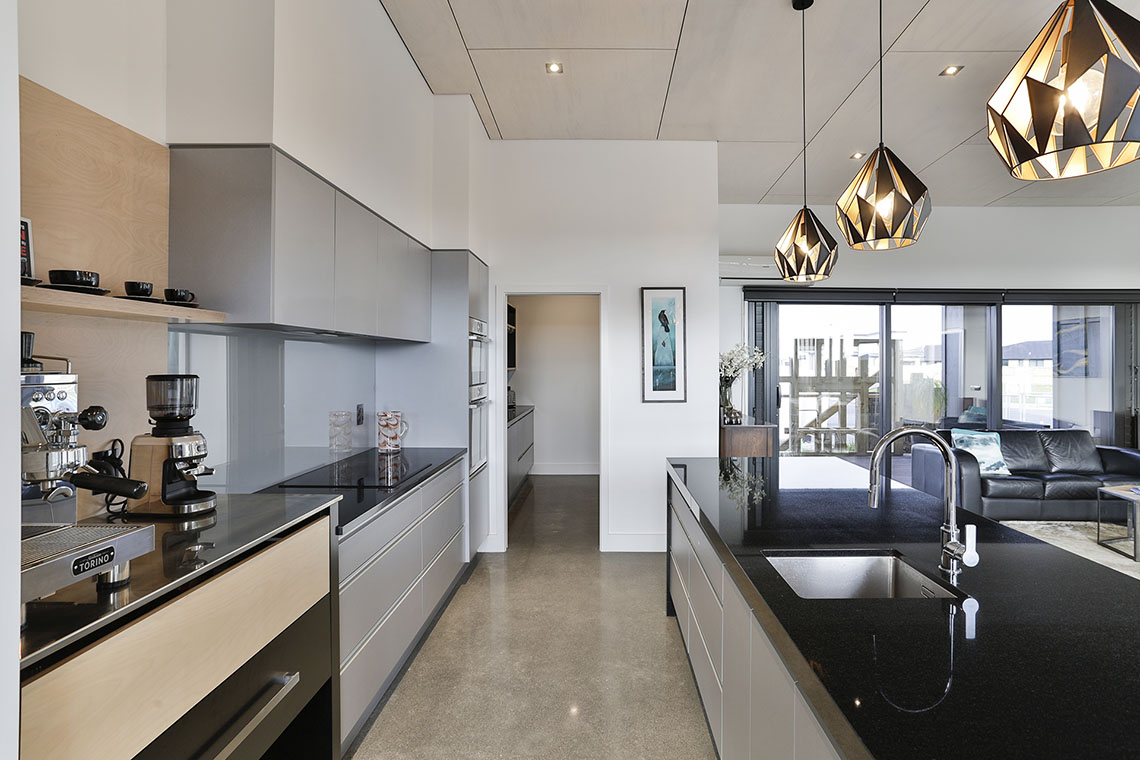 Creating Zones With A Clever Contrast with Kitchen Storage Design