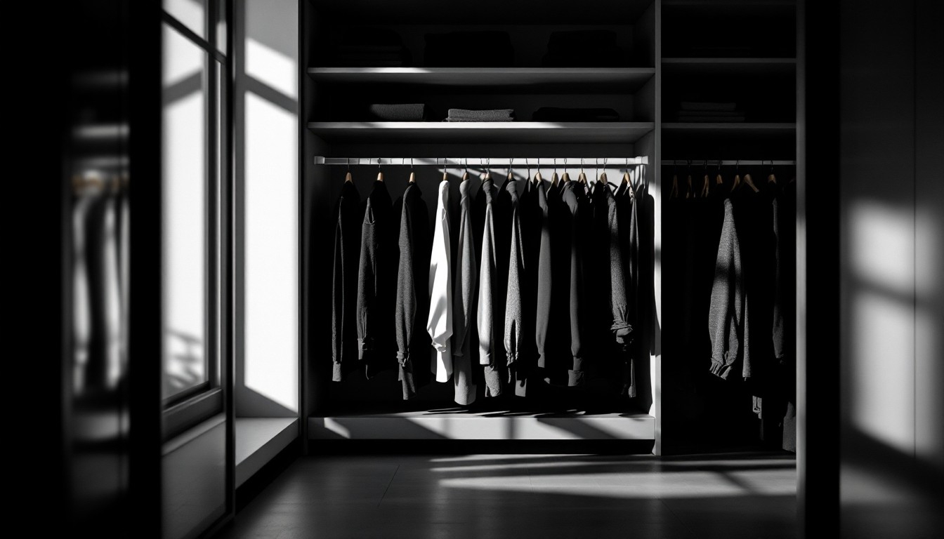 Free Shadows Meet Style Image - Minimal, Wardrobe, Shadows | Download ... throughout Smart Ways to Layer Light and Eliminate Shadows in a Small Wardrobe