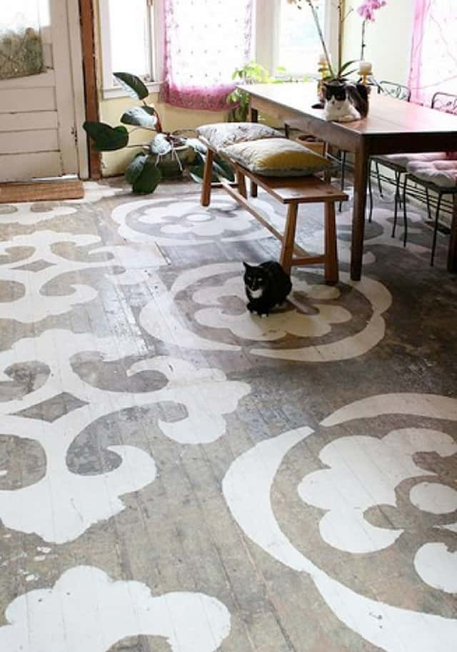 Hardwood Floor Stencil Designs – Flooring Ideas for Painted Floor Design