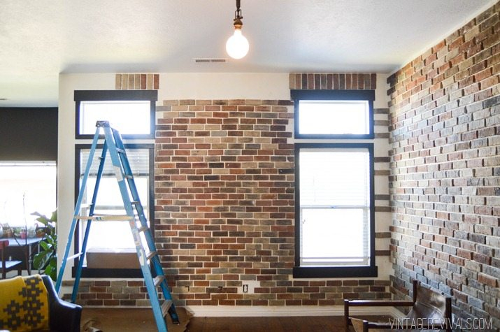 Interior Brick Veneer Wall Reclaimed Handmade Grey Brick Slip Tiles inside Brick Veneer Design