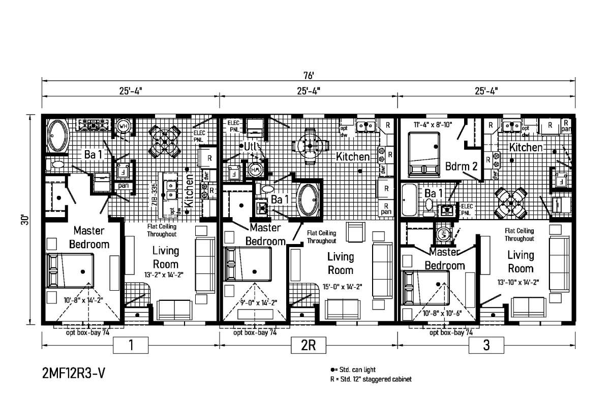 Landmark Multi-Family / 2Mf12R3-V By Palm Harbor Village Of Waco ... for Fourplex Design