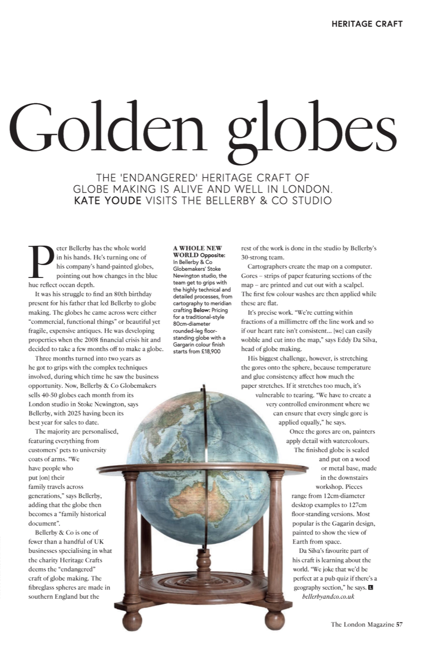London Magazine | March 2026 - Globemakers with regard to Globe Design
