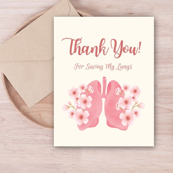 Lung Thank You Card, Thank You Card For Pulmonologist, Thank You Gift ... with regard to The science behind low VOC building materials and why your lungs will thank you