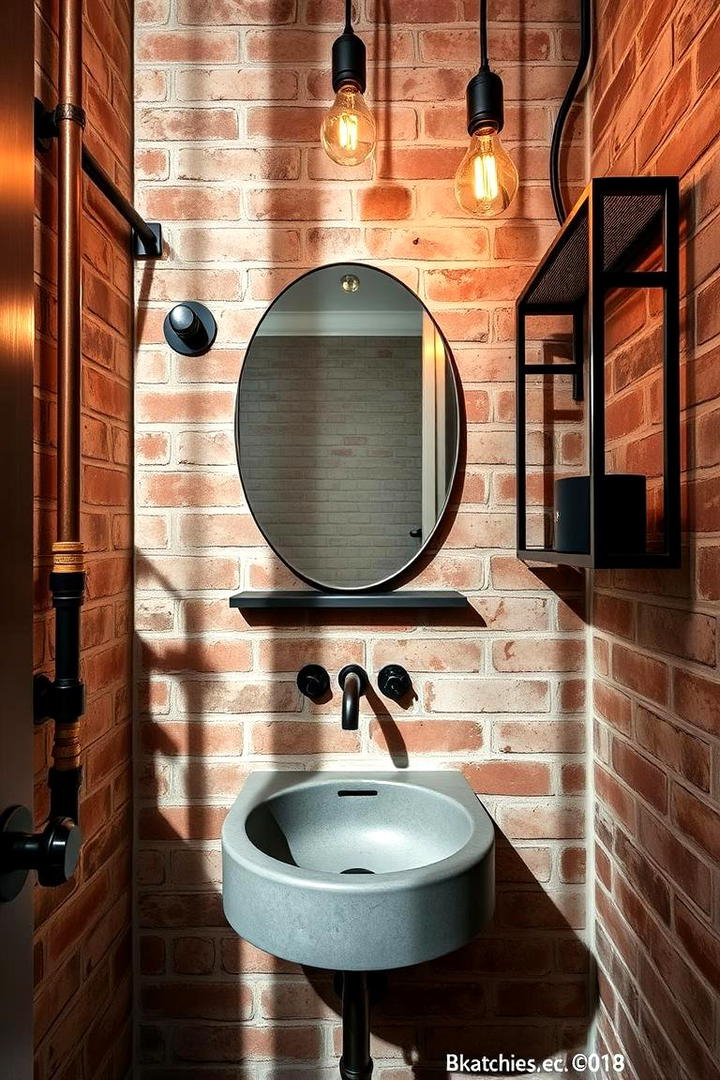 Designing a Small Powder Room With Bold Industrial Character